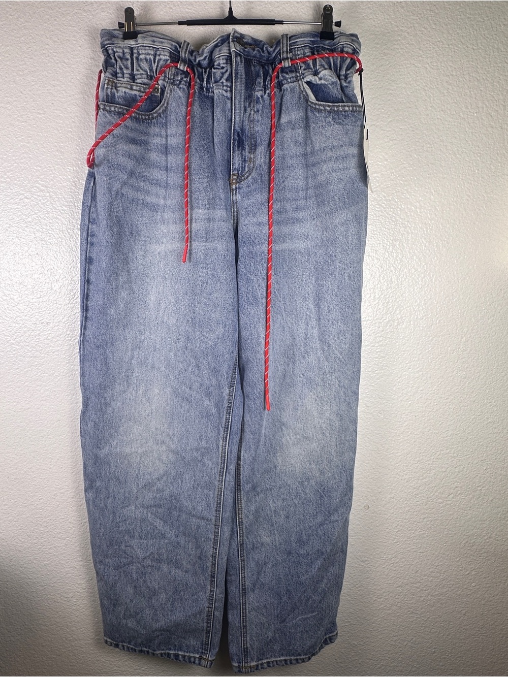 KBB by Kahlana Women's High Rise Barrel Light Wash Blue Denim Jeans 5-Pocket 8
